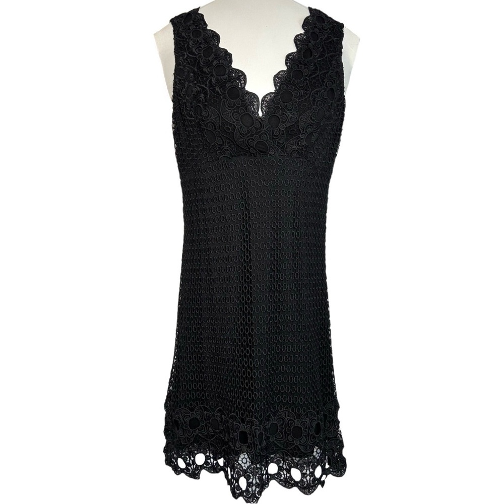 Kay Celine Sleeveless Black Lace Dress, size small Party V-neck